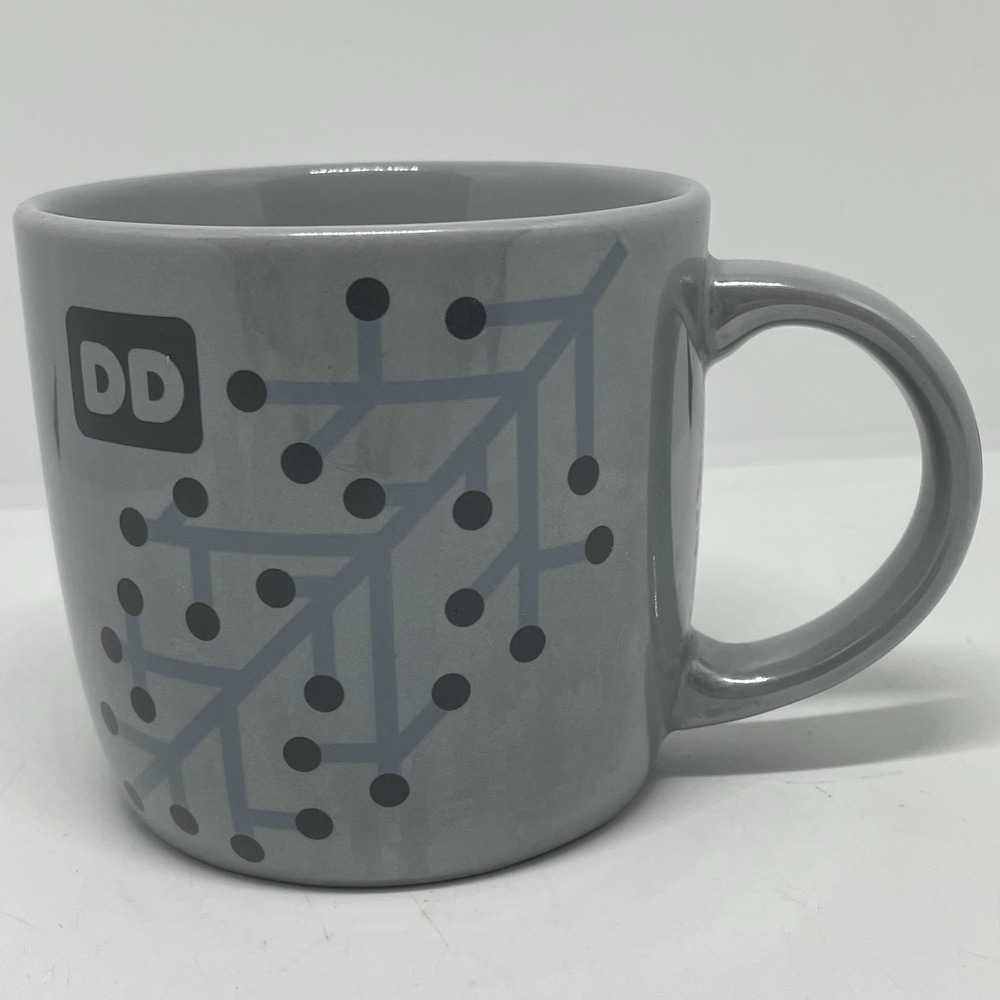 2014 Light Gray Dunkin' Donuts Pearlescent Luster Snowflake Holiday Coffee Mug